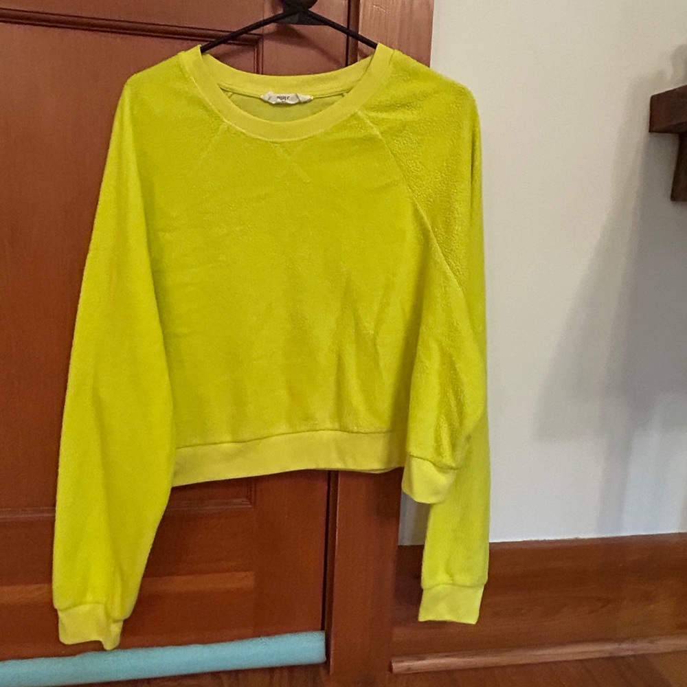 “Inside Out” neon cropped sweatshirt